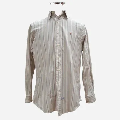 Camicia Ralph Lauren, tg l, a righe verticali multicolor tonalità pastello, molto primaverile e adatta alla stagione