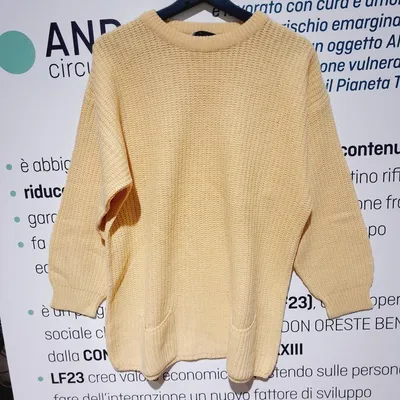Maglione giallo a collo tondo, vintage