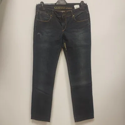 Jean Guess, tg 32 ( TG 46 ) , color blu con cuciture gialle ai bordi