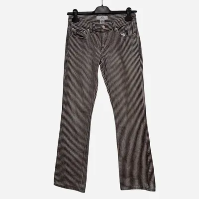 Pantaloni Armani Exchange, tg S, a righe verticali beige chiaro e blu