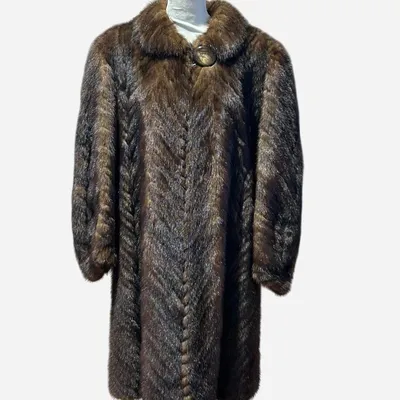 Pelliccia vera di visone vintage, marca Pellicce Canali, taglia L