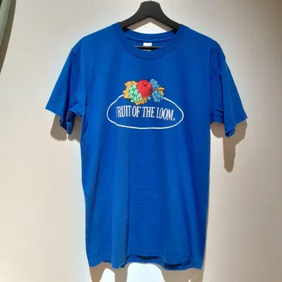 T-shirt Fruit, tg M, color blu con stampa multicolor centrale