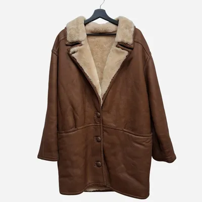 Montone Christia, in Shearling, tg 44, color marrone cammello e pelliccia interna morbida di colore beige