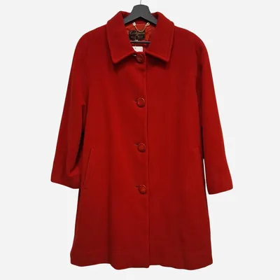 Cappotto Cashmere and Virgin Wool MADE IN ITALY, tg 46, color rosso