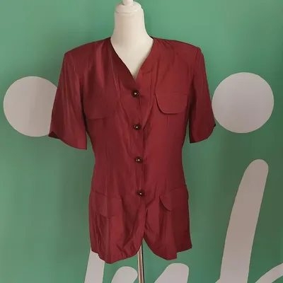 Camicia artigianale Made in Italy, tg 44, color rosso mattone