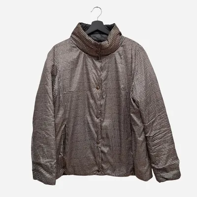 Giacca double face, TG 54, un lato color grigio, un'altro lato pied de poule sul marrone