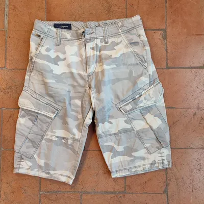 Bermuda uomo Gas, tg S , fantasia militare, color grigio