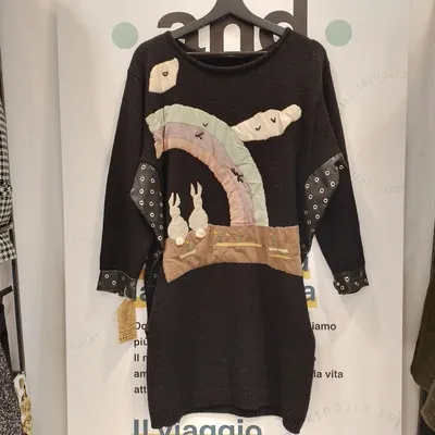 Abito in maglia nero, taglia unica