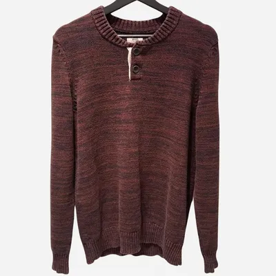 Maglione uomo Vans, taglia S, colore Bordeaux melange con sfumature nere