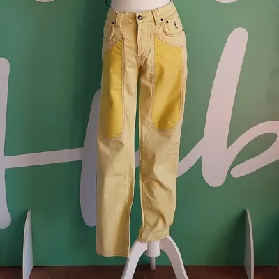 Pantalone marca Jeckerson di colore giallo paglierino, taglia 31