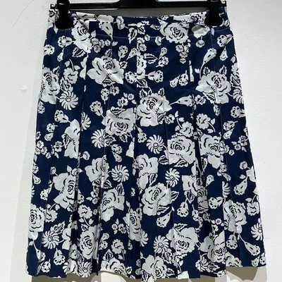 Gonna Intrend, tg 46, color blu con fantasia florelale bianca