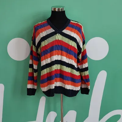 Maglione vintage uomo, taglia XL, colore multicolor