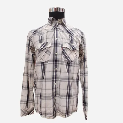 Camicia Levi'S,  tg M , a quadretti grigio e bianco