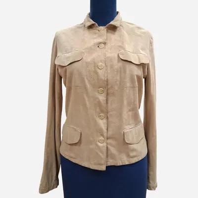 Camicia da donna vintage in Vera Pelle scamosciata. Marca Vougue