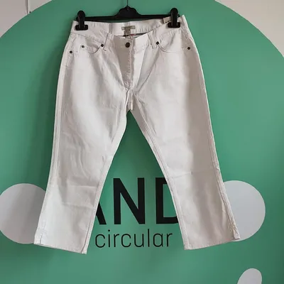 Jeans cropped Burberry, tg 42 , color bianco