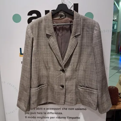 Blazer donna Max Mara, taglia M, colore bianco e nero stile principe di Galles