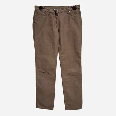Pantaloni a vita alta di colore marrone, marca Fendi, taglia 42