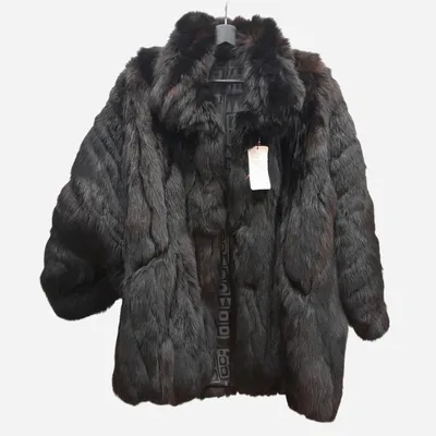 Pelliccia vintage in volpe , taglia M, colore nero