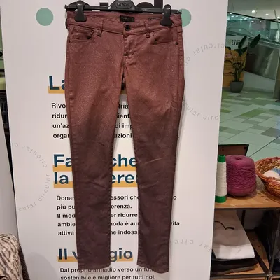 Pantaloni donna jeans Guess, taglia 42 colore Bordeaux