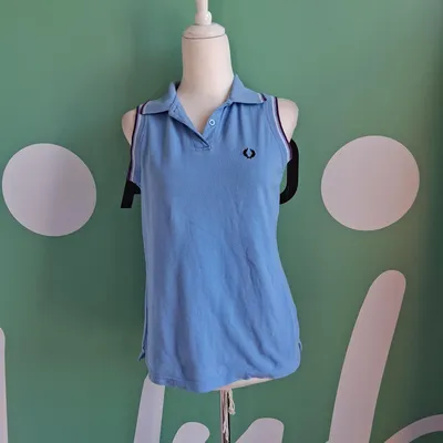 Smanicato Fred Perry, azzurra, viola e bianca, taglia XL, composta in cotone