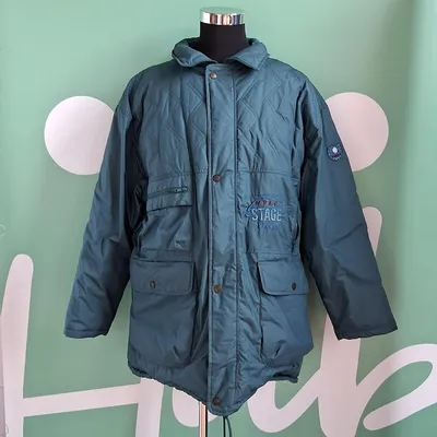 Giubbotto vintage uomo Diadora, taglia XL, colore verde petrolio