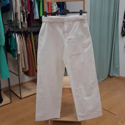 Pantalone Gianfranco Ferrè, bianco, taglia 48, composto al 100% in cotone
