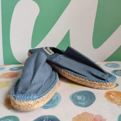 Mocassino in tela espadrilles, da donna, colore azzurro
